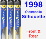 Front & Rear Wiper Blade Pack for 1998 Oldsmobile Silhouette - Hybrid