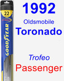 Passenger Wiper Blade for 1992 Oldsmobile Toronado - Hybrid