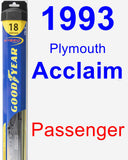 Passenger Wiper Blade for 1993 Plymouth Acclaim - Hybrid