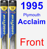 Front Wiper Blade Pack for 1995 Plymouth Acclaim - Hybrid