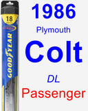 Passenger Wiper Blade for 1986 Plymouth Colt - Hybrid
