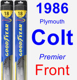 Front Wiper Blade Pack for 1986 Plymouth Colt - Hybrid
