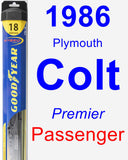 Passenger Wiper Blade for 1986 Plymouth Colt - Hybrid