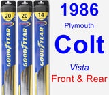Front & Rear Wiper Blade Pack for 1986 Plymouth Colt - Hybrid