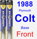 Front Wiper Blade Pack for 1988 Plymouth Colt - Hybrid