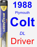 Driver Wiper Blade for 1988 Plymouth Colt - Hybrid