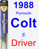 Driver Wiper Blade for 1988 Plymouth Colt - Hybrid