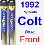 Front Wiper Blade Pack for 1992 Plymouth Colt - Hybrid