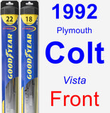 Front Wiper Blade Pack for 1992 Plymouth Colt - Hybrid