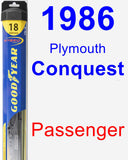 Passenger Wiper Blade for 1986 Plymouth Conquest - Hybrid