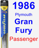 Passenger Wiper Blade for 1986 Plymouth Gran Fury - Hybrid