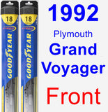 Front Wiper Blade Pack for 1992 Plymouth Grand Voyager - Hybrid