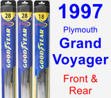 Front & Rear Wiper Blade Pack for 1997 Plymouth Grand Voyager - Hybrid