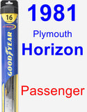 Passenger Wiper Blade for 1981 Plymouth Horizon - Hybrid