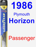 Passenger Wiper Blade for 1986 Plymouth Horizon - Hybrid