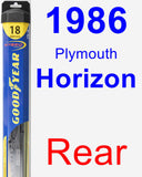 Rear Wiper Blade for 1986 Plymouth Horizon - Hybrid