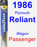 Passenger Wiper Blade for 1986 Plymouth Reliant - Hybrid