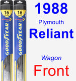 Front Wiper Blade Pack for 1988 Plymouth Reliant - Hybrid