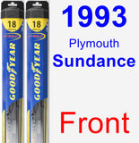 Front Wiper Blade Pack for 1993 Plymouth Sundance - Hybrid