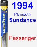 Passenger Wiper Blade for 1994 Plymouth Sundance - Hybrid