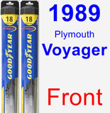 Front Wiper Blade Pack for 1989 Plymouth Voyager - Hybrid