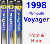 Front & Rear Wiper Blade Pack for 1998 Plymouth Voyager - Hybrid