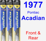 Front & Rear Wiper Blade Pack for 1977 Pontiac Acadian - Hybrid