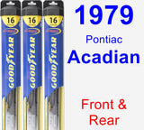 Front & Rear Wiper Blade Pack for 1979 Pontiac Acadian - Hybrid