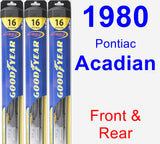 Front & Rear Wiper Blade Pack for 1980 Pontiac Acadian - Hybrid