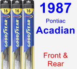 Front & Rear Wiper Blade Pack for 1987 Pontiac Acadian - Hybrid