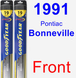 Front Wiper Blade Pack for 1991 Pontiac Bonneville - Hybrid