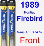 Front Wiper Blade Pack for 1989 Pontiac Firebird - Hybrid