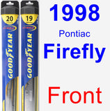 Front Wiper Blade Pack for 1998 Pontiac Firefly - Hybrid