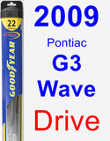 Driver Wiper Blade for 2009 Pontiac G3 Wave - Hybrid