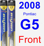 Front Wiper Blade Pack for 2008 Pontiac G5 - Hybrid