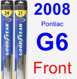 Front Wiper Blade Pack for 2008 Pontiac G6 - Hybrid