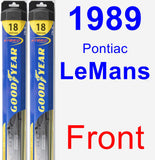 Front Wiper Blade Pack for 1989 Pontiac LeMans - Hybrid