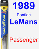 Passenger Wiper Blade for 1989 Pontiac LeMans - Hybrid