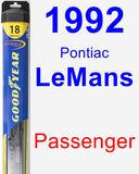 Passenger Wiper Blade for 1992 Pontiac LeMans - Hybrid