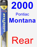 Rear Wiper Blade for 2000 Pontiac Montana - Hybrid