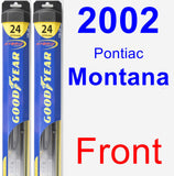 Front Wiper Blade Pack for 2002 Pontiac Montana - Hybrid
