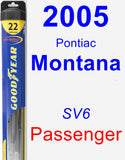 Passenger Wiper Blade for 2005 Pontiac Montana - Hybrid