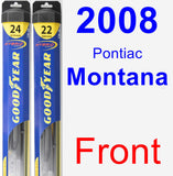 Front Wiper Blade Pack for 2008 Pontiac Montana - Hybrid