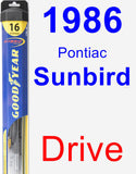 Driver Wiper Blade for 1986 Pontiac Sunbird - Hybrid