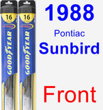 Front Wiper Blade Pack for 1988 Pontiac Sunbird - Hybrid