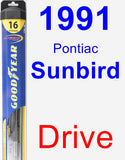 Driver Wiper Blade for 1991 Pontiac Sunbird - Hybrid