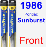 Front Wiper Blade Pack for 1986 Pontiac Sunburst - Hybrid