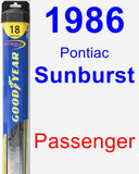 Passenger Wiper Blade for 1986 Pontiac Sunburst - Hybrid