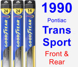 Front & Rear Wiper Blade Pack for 1990 Pontiac Trans Sport - Hybrid