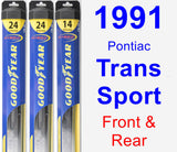 Front & Rear Wiper Blade Pack for 1991 Pontiac Trans Sport - Hybrid